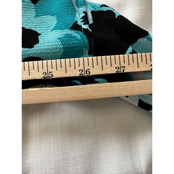 Michael Kors Blue Floral Print Dolman Sleeve Tie Waist Boxy Blouse 2X Lagenlook - Picture 5 of 8